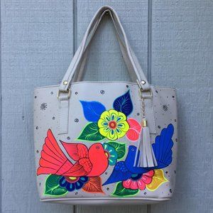 Hand Painted Mexican Tote Bag